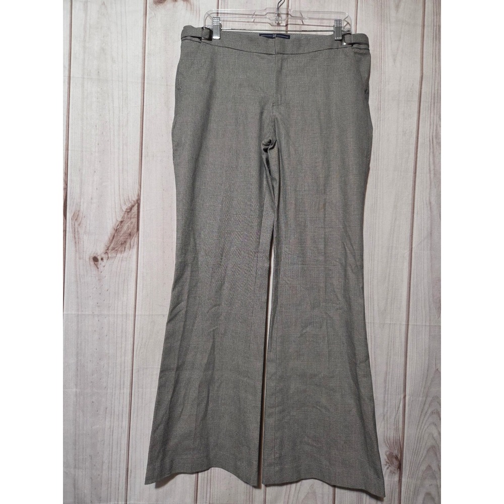 Gap Womens Grey Glen Plaid Straight Flare Stretch Trousers Pants Size 8 Career